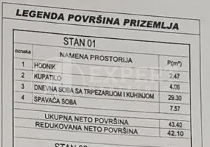 Jednoiposoban stan Ledena stena 42,1m², 0 sprat — #14715 — slika 5
